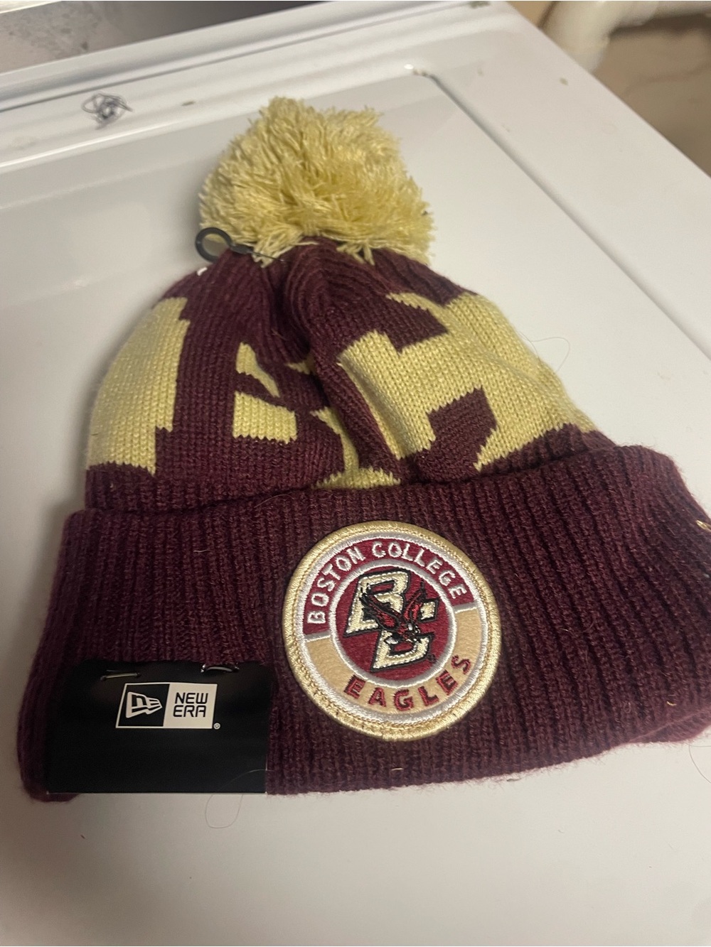 Boston College Eagles Maroon & Gold Pom Beanie